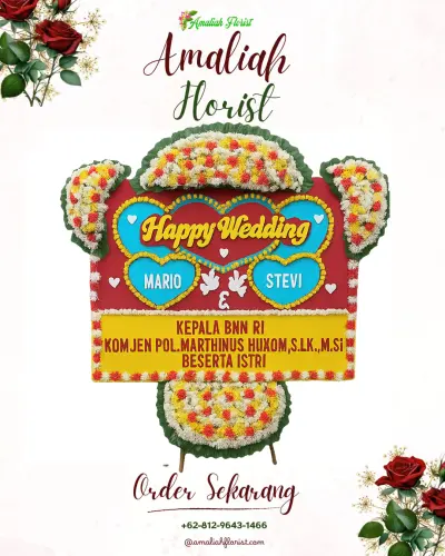Karangan Papan Bunga Pernikahan di Klesem